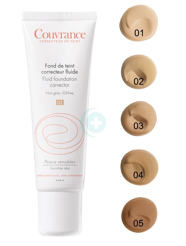 Avene Linea Couvrance Coprente Fondotinta Correttore Fluido Colore 02 Natural