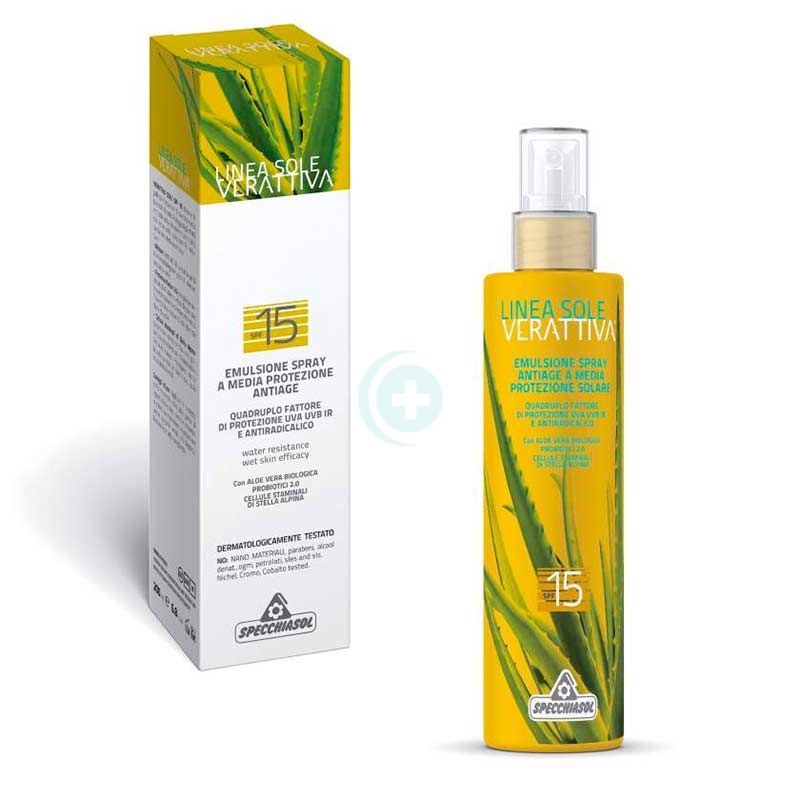 Specchiasol Linea Verattiva Sole SPF15 Emulsione Protettiva Spray 200 ml