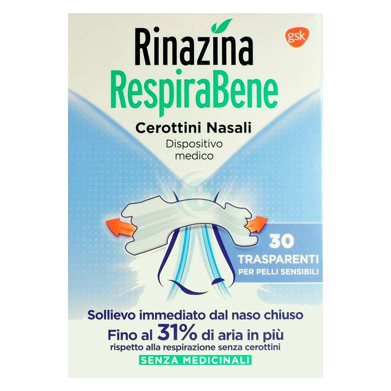 Gsk Linea Dispositivi Medici Rinazina Respirabene 30 Cerotti Nasali Traspar Gra