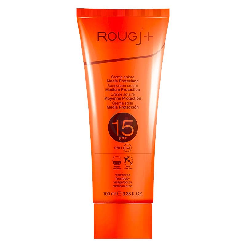 Rougj Linea Solare SPF15 Protezione Solare Bassa Crema Viso e Corpo 100 ml